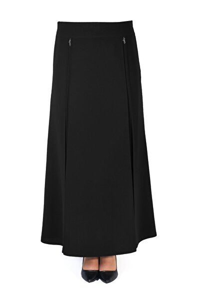 IMREGYM Fusta neagră cu nervuri, lungă, hijab, 6 piese