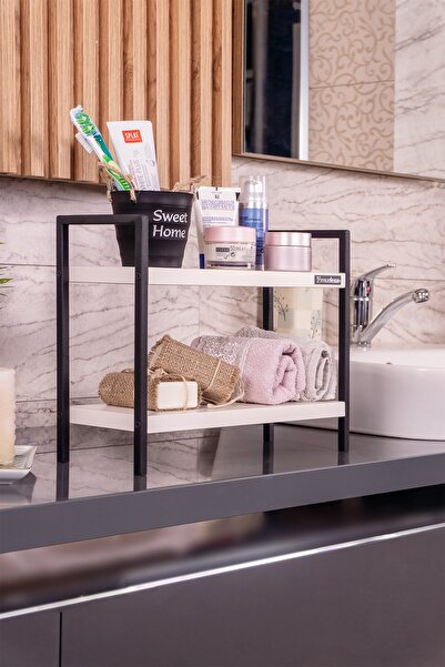 Mudesa Metal Masa Servis Rafı Dekoratif Mutfak Banyo Düzenleyici