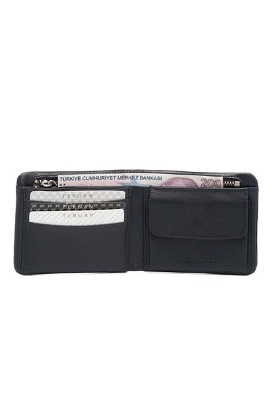 Tergan Navy Blue Leather Men's Wallet 01361