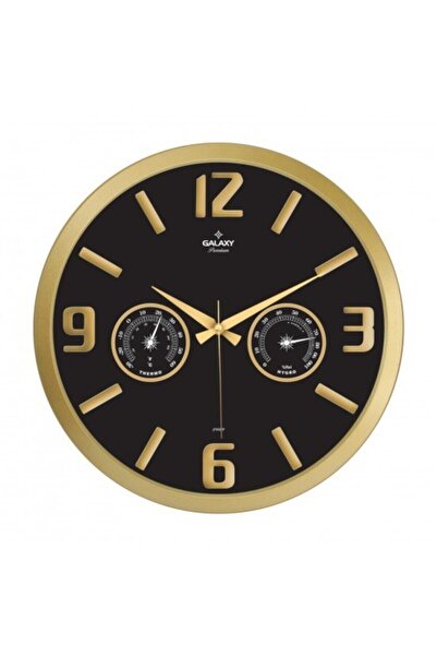 Galaxy Termometre Ve Higometre Analog Göstergeli Kabartma Rakam Duvar Saati