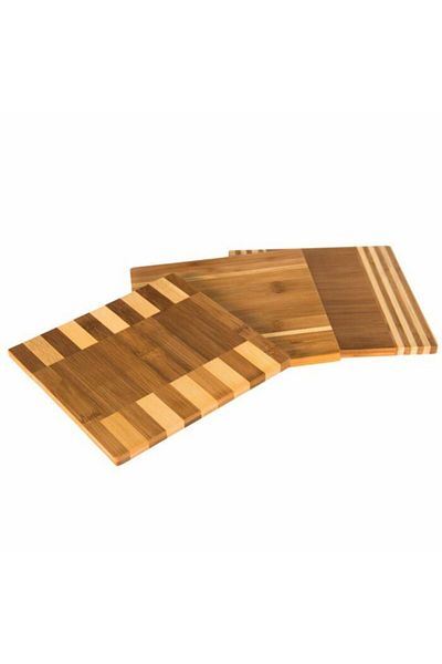 Ün-Ev 3-Piece Bamboo Square Trivet (assortment) - 18x1.5 Cm