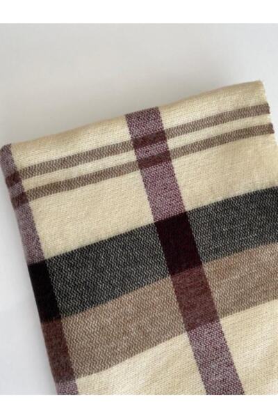 Mathilda Aksesuar Eșarfă cu textura moale în dungi de culoare bej