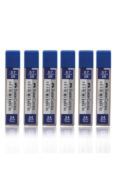 Faber Castell 6 Tubes 75mm 2b 0.7 Pen Tip