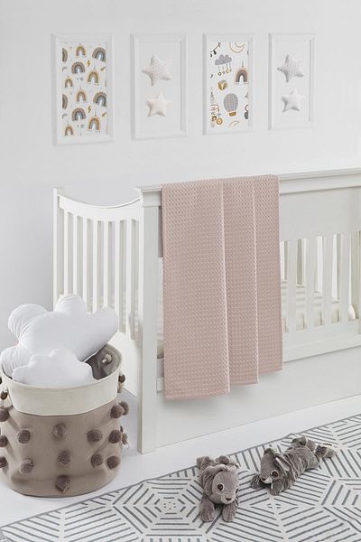 Upline Baby Pink 100% Cotton Baby Blanket(90x100)