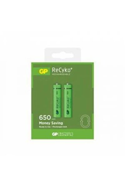 GP Batteries Recyko+ 650 Aaa Ince Ni-mh Şarjlıi Ambal Pil, 1.2 Volt, 2'laj