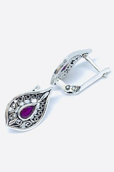 Artuklu Telkari 925 Ayar Telkari Işlemeli Kök Yakut Taşlı Taşlı Trend Model K...