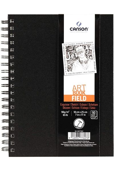 Canson Art Book Field Spiral Hard Cover Sketchbook 18x25cm 96gr 90 Sheets