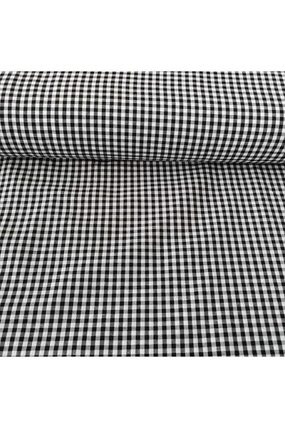 Adalilar Μαύρο ύφασμα Gingham Zefir (Μέτρα)