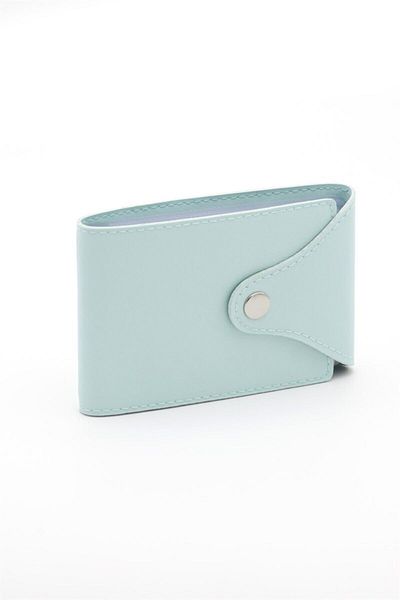 2K Credit Card Holder Water Green 10 Leaves Horizontal 7x10,5 Cm