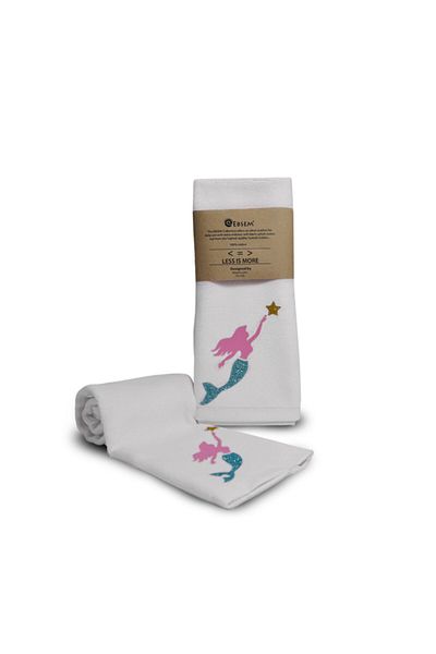 Ebsem - Marine Series 2-Piece Bathroom Kitchen Hand Towel Sets - White Mermaid (2 Pieces)