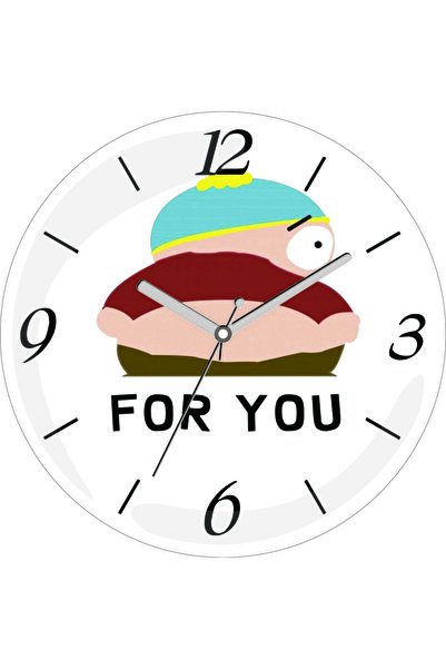 3M Ceas de perete din sticlă adevărată South Park Eric Cartman For You Bombeli
