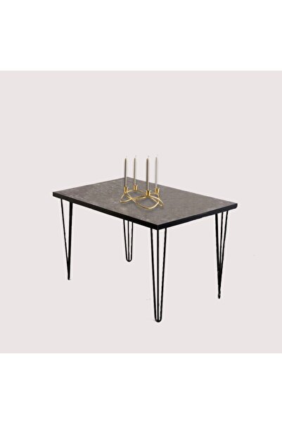 Cosargroup Masa Mermer Desen 120x70 Cmferforje Tel Ayak Ahşap Masa