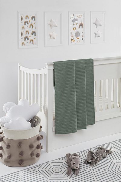 Upline Baby Khaki 100% Cotton Baby Blanket(90x100)