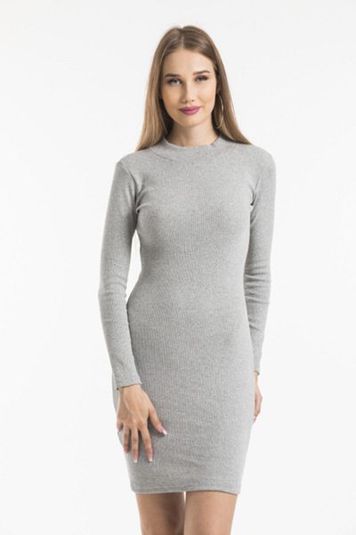 ladyzey Γυναικείο Μίνι Φόρεμα Γκρι Half Fisherman Camisole