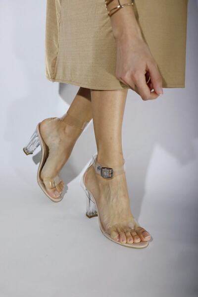 Ömer Ediz Shoes صندل بيج شفاف نسائي