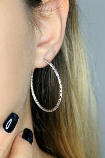 Argentum Concept 925 Ayar Gümüş Burma Halka Küpe - K089301