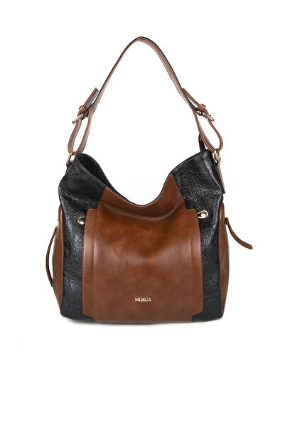 MORCA Salaş Omuz Askılı Çok Gözlü Kadın Çantası Siyah-taba