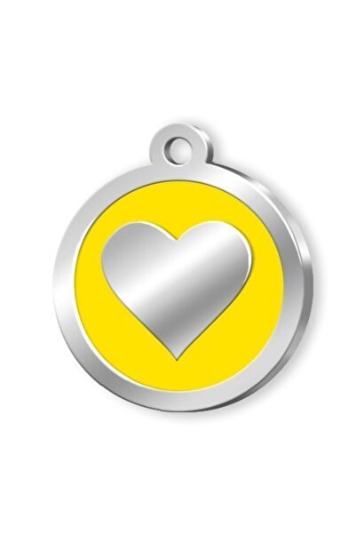 Dalis علامة الحيوانات الأليفة - سلسلة المينا على شكل قلب باللون الأصفر