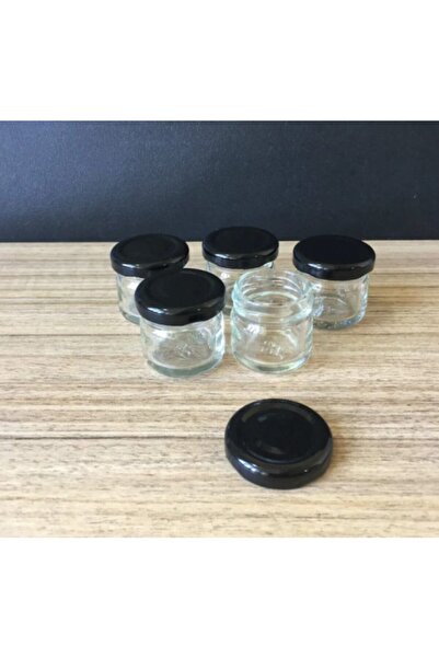 mobilreyon - 10 Adet 29 Cc Cam Kavanoz - Siyah Kapak - Hediyelik , Hobi , Düğ...