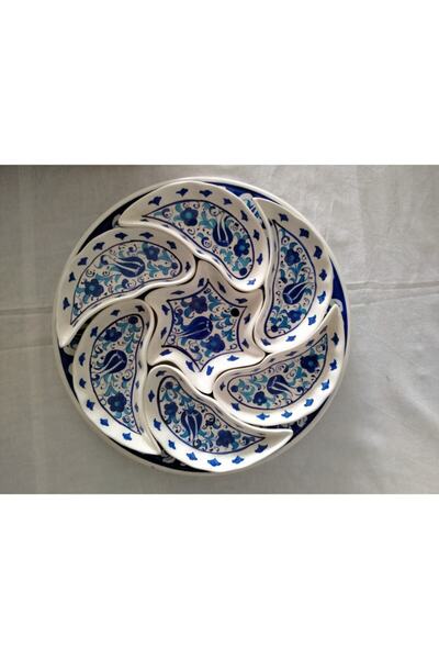 Sultan Çini -çini Tabaklı Tabaklı Kahvaltılık Çerezlik Seti