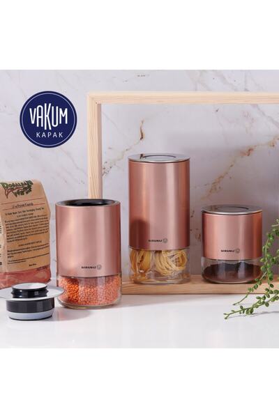 KORKMAZ Rosegold Vacuum Cover Stora Plus 3-Piece Storage Set A5520-2