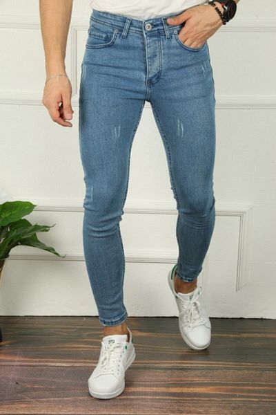 çerme Blugi pentru bărbați Blue Nail Slim Fit Jean