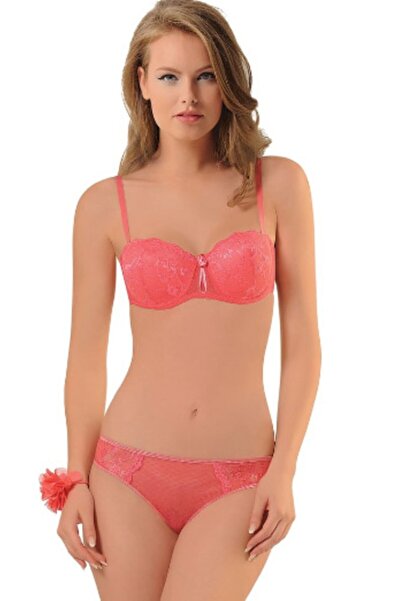 NBB Destekli Sütyen Külot Takım 4287 Nar Çiçeği