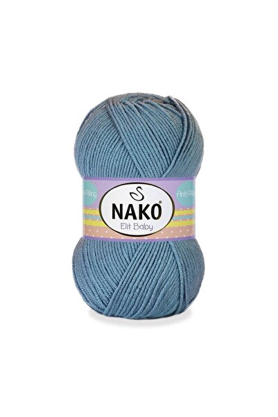 NAKO Elit Baby Anti-pilling El Örgü Ipliği 100 gr Renk 1986 Kot Mavi