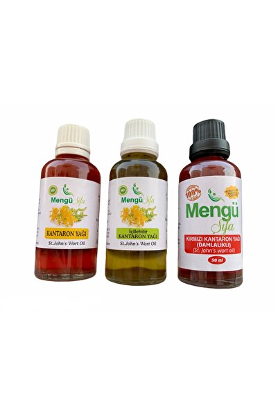 mengü şifa مجموعة 50 مل من زيت نبتة سانت جون الأصفر و3 قطع - مع قطارة