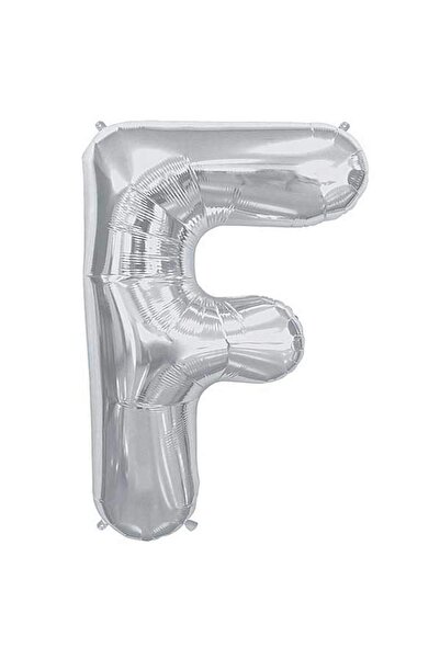 Huzur Party Store بالون فويل فضي حرف F مقاس كبير 40 بوصة 100 سم