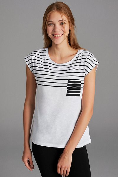 Penti Optic White Cool Stripe T-Shirt