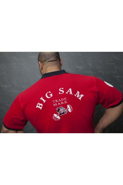 Big Sam Polo Neck Red Large Size T-Shirt 2834