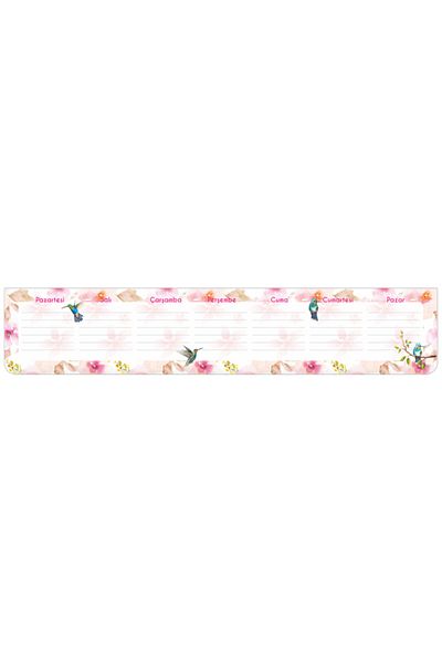 KESKİN COLOR Flower 7.5x40cm Keyboard Front Weekly Planner Block Tabletop Weekly Planner (Pack of 2)