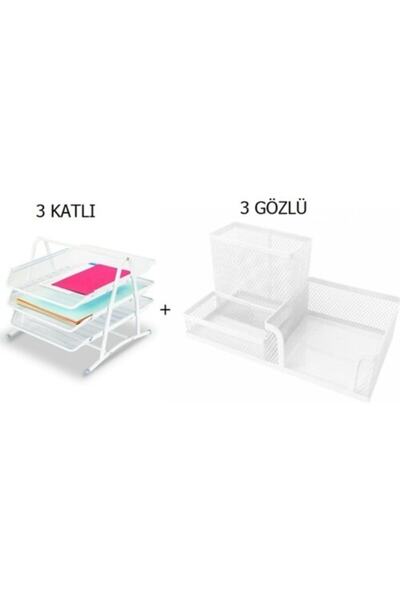 Gıpta Bela trostorna pokretna polica za dokumente + set držača za olovke sa 3...