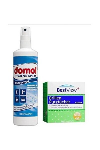 DOMOL Hijyen Spreyi 100 ml + Best View Gözlük Temizleme Mendili