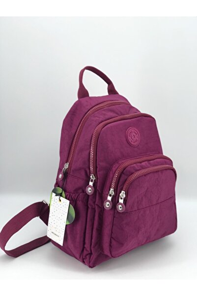 MEGA ÇANTA حقيبة ظهر من القماش باللون العنابي من كلينكير