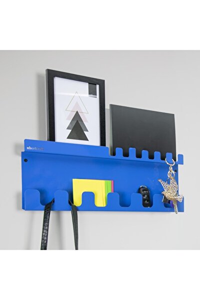 uberKraft Mavi Metal Askılık, Anahtarlık Çantalık Duvar Tipi