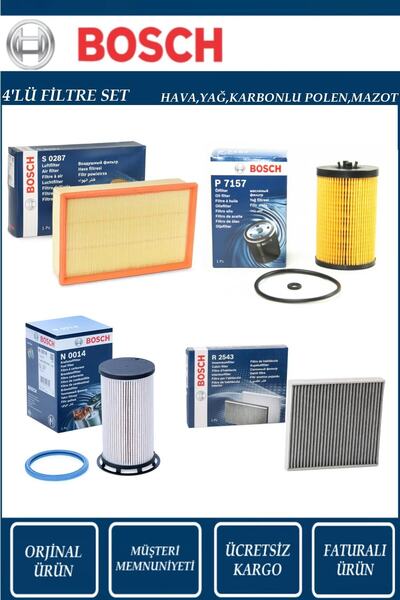 Bosch Audi A3 1.6 Tdı Dizel Filtre Bakım Seti 2013-2019