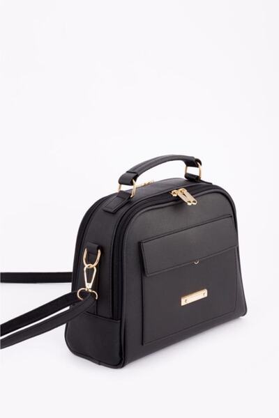 ESPARDİLE Kadın Siyah Fermuarlı Midi Omuz Çantası