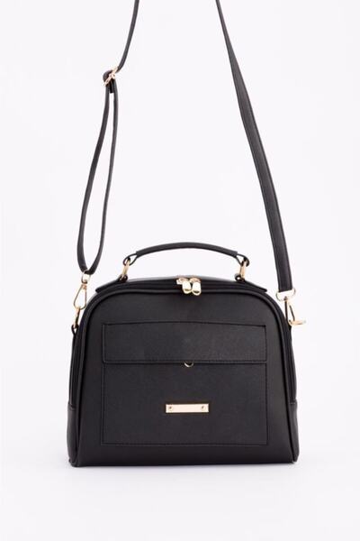 ESPARDİLE Kadın Siyah Fermuarlı Midi Omuz Çantası