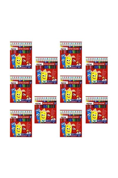Fatih Dry Paint Pen Half Size 12 Colors 10 Pieces