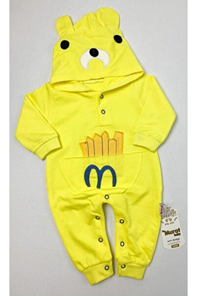 babixkids Unisex Kapşonlu Bebek %100 Pamuk Tulum