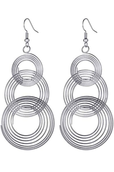 VipBT Geometrik Salıncak Büyük Yuvarlak Küpe