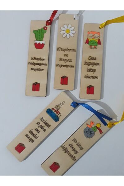 ORGANİCA BOYAMA SETİ Kaligrafi Fonlu 5 Li Ahşap Ayraç Seti 22x30cm