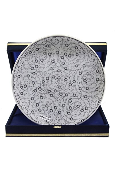 OTANTİK ÇİNİ Siyah Haliç Dekorlu Kurumsal Hediyelik Tabak 30 Cm Dir.