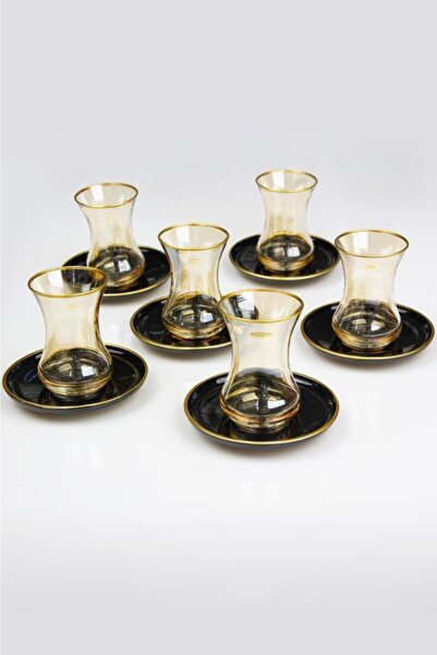 Tiesa Home Altın Yaldızlı Çay Bardağı Takımı Çay Seti M4