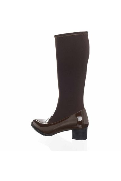 İriadam K163 Brown Stretch Large Size Comfortable Stylish Women's Boots