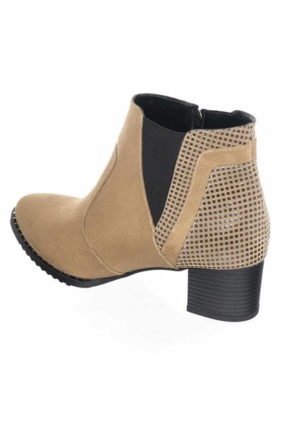 İriadam K901 Mink Suede Drop Printed Elastic Comfortable Wide Fit Large Size Women's Boots