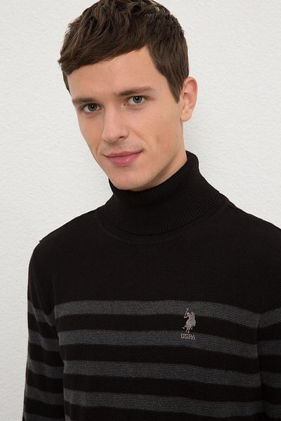 U.S. Polo Assn. Черен мъжки пуловер