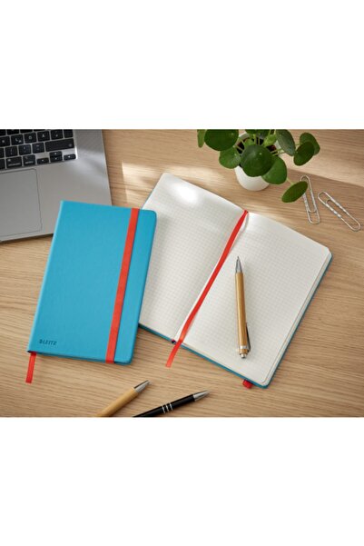 Leitz Cozy Soft Touch Ciltli Kapaklı Kareli Orta Boy A5 Defter Mavi
